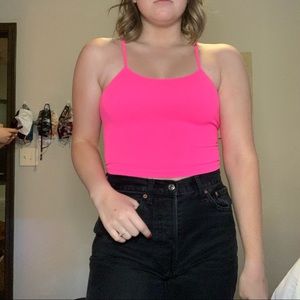Neon pink free people top